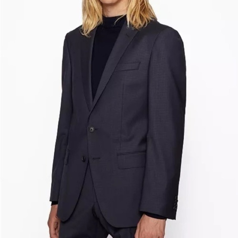 BOSS Hugo Boss Herrel/Grace Slim-Fit Navy Blue Suit Blazer Jacket Size 36R NWT